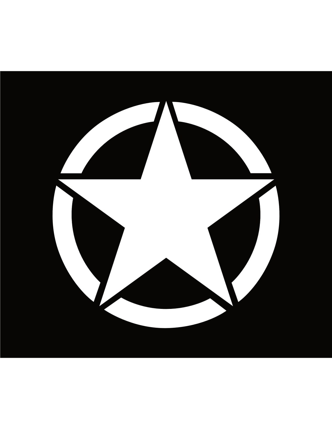Willys Jeep Star Decal Car Truck Window Sticker 4x4 off Road Army WWII