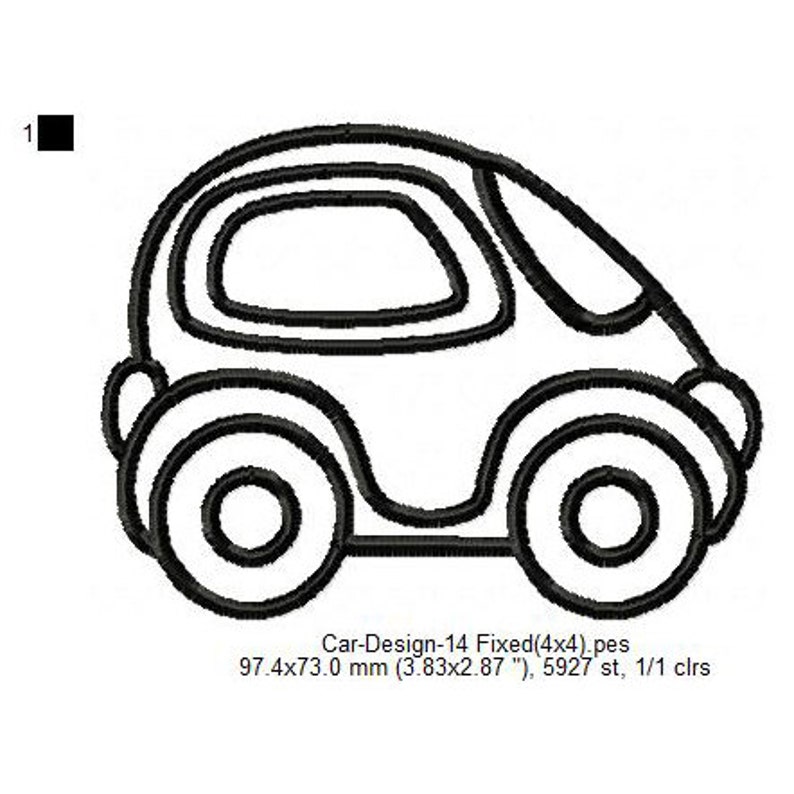 Bubble Toy Cartoon Car Line Art Outline Machine Embroidery Etsy