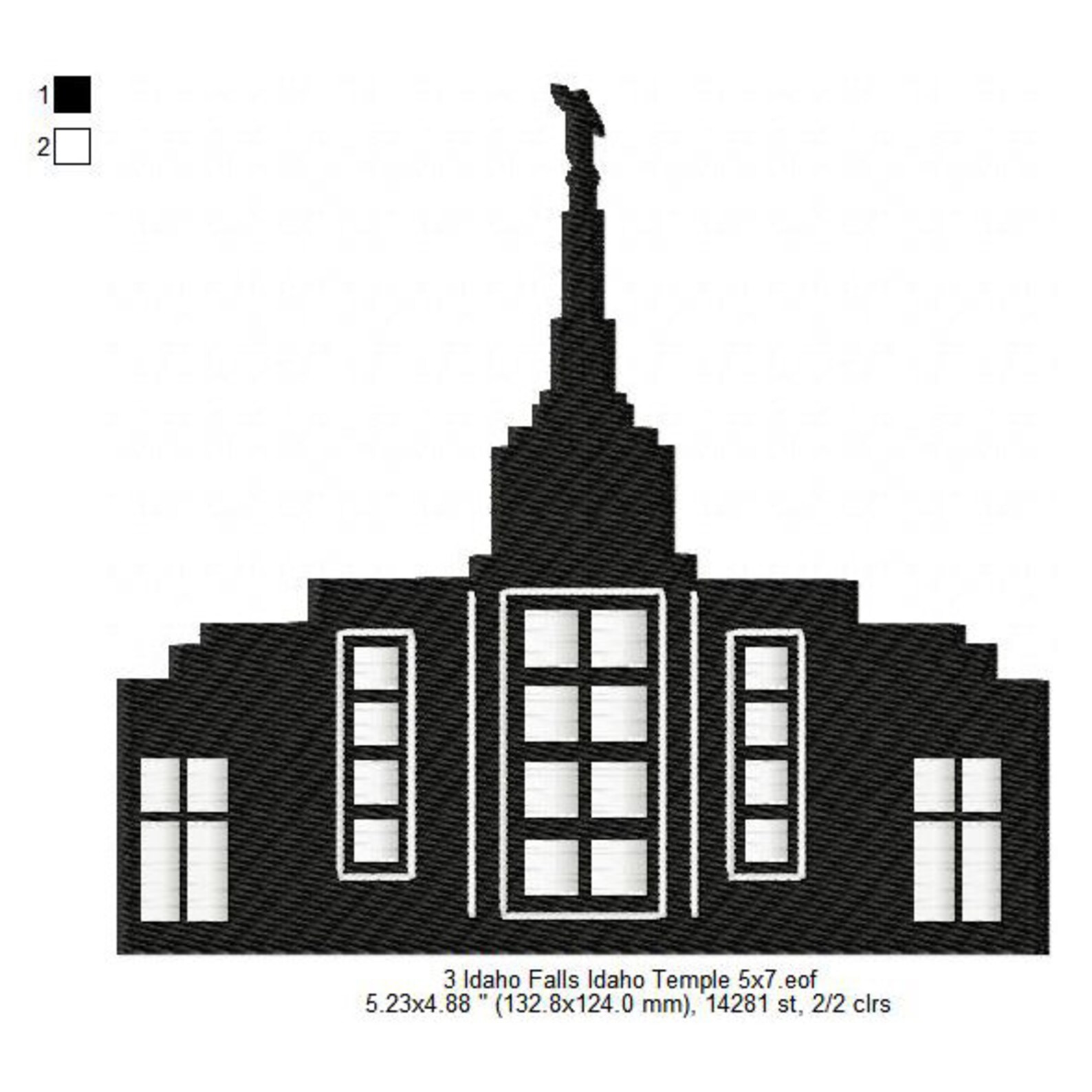 Idaho Falls Idaho LDS Temple Silhouette Machine Embroidery Etsy