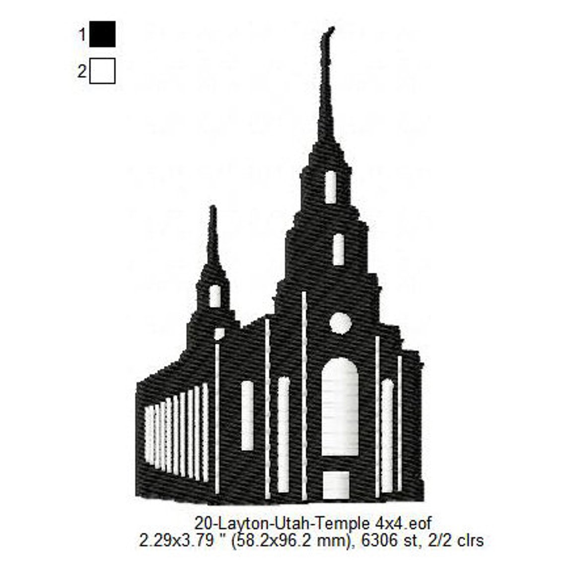 Layton Utah LDS Temple Machine Embroidery Digitized Design Etsy