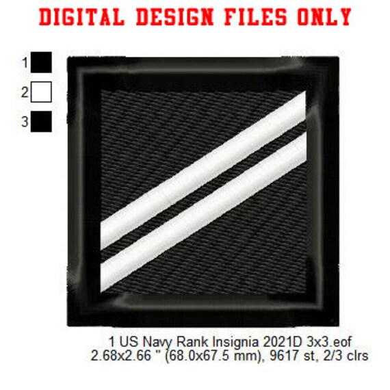 US Navy Rank Insignia Seaman Apprentice Machine Embroidery Etsy