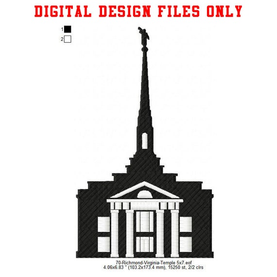 Richmond Virginia LDS Temple Machine Embroidery Digitized Etsy