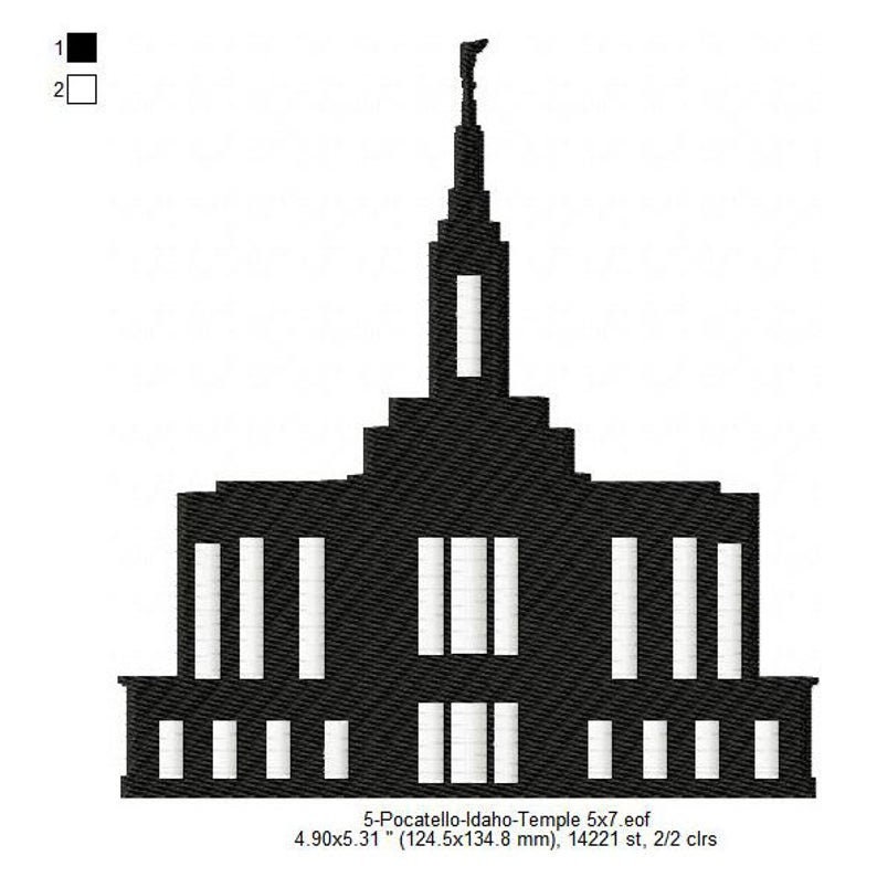 Pocatello Idaho LDS Temple Machine Embroidery Digitized Design | Etsy