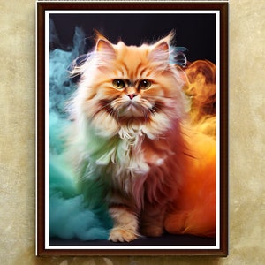 13 Orange cat, solemn /Animals/Digital art prints/Wall art/Created with AI/Download digital files/Home decoration pictures/Printable art