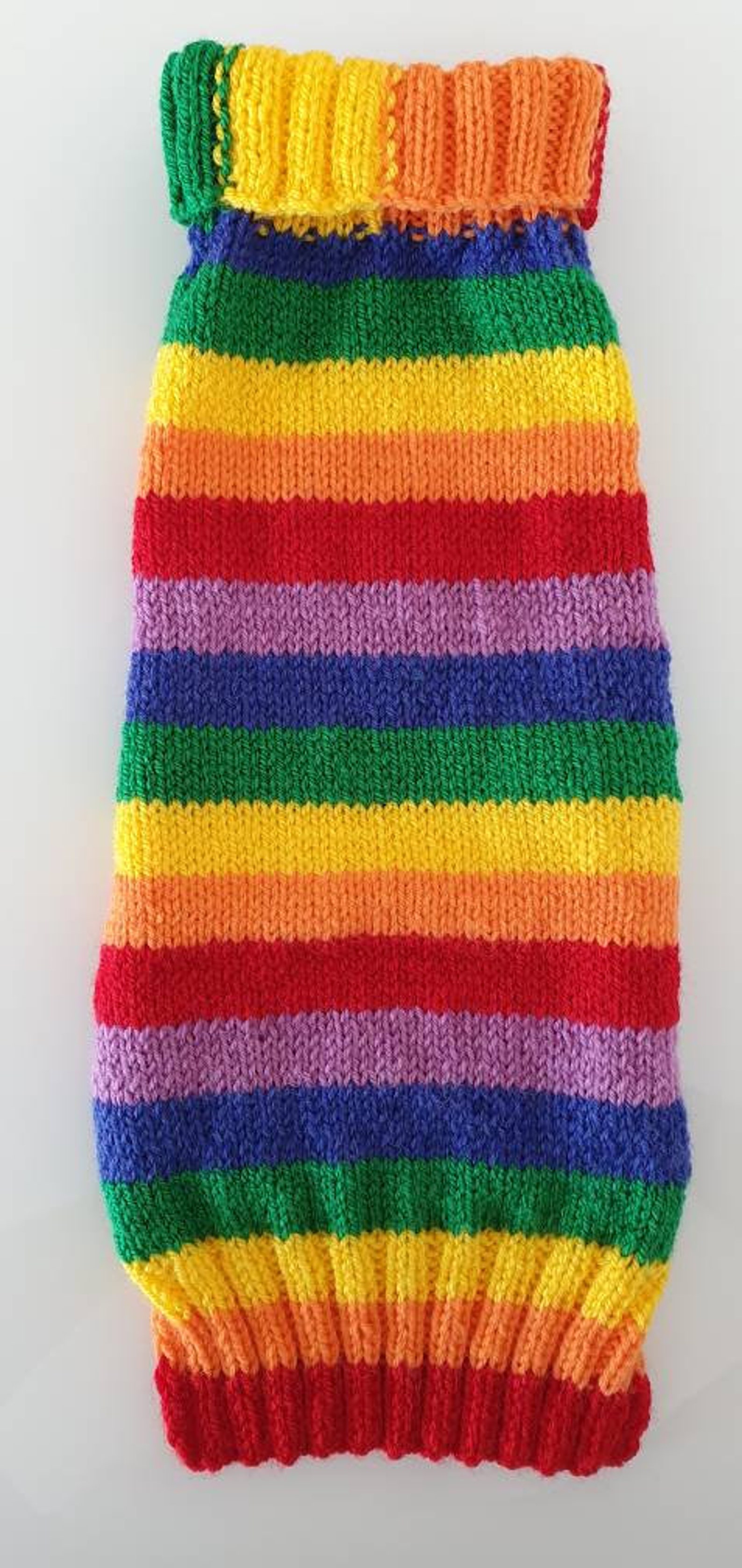 Hand Knitted Rainbow Dog Sweater Etsy