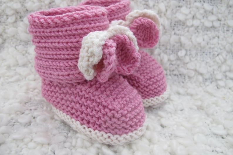 Hand Knitted Baby Girl Booties Etsy UK