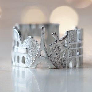 Paris Cityscape Ring Paris Skyline Ring Love Ring France Ring Gift Mothers Day Precious Promise Ring Romantic Gift image 1