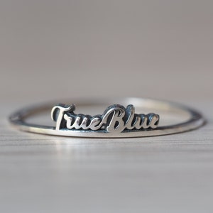 True Blue Customizable Ring - My Name Ring - Silver Letters Ring - Thin 14k Gold Ring - Tiny Rose Gold Ring - Meaningful Ring - Shekhtman