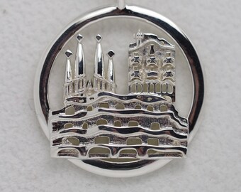Collier pendentif porte photo carte lune plaqué or