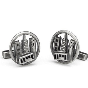 San Francisco California Manschettenknöpfe - Silber Gold Platin