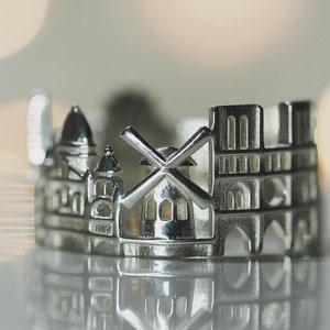 Paris Cityscape Ring Paris Skyline Ring Love Ring France Ring Gift Mothers Day Precious Promise Ring Romantic Gift image 3