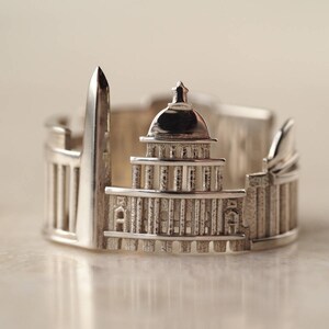 Washington DC Cityscape Ring Skyline Ring Gift for Him Romantic Gift Shekhtwoman Unique Jewelry Custom City Ring image 5