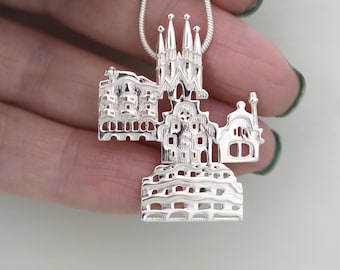 Barcelona Pendant - Statement Jewelry - Gift for Traveler
