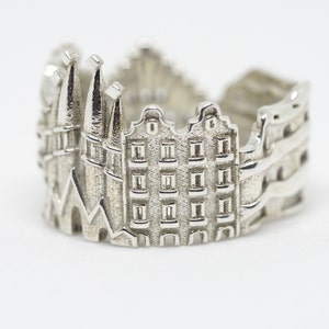 Barcelona Cityscape Ring Spain Skyline Ring Uncommon Christmas gift Spanish Statement Ring Unique Birthday Gift Idea for Her image 3