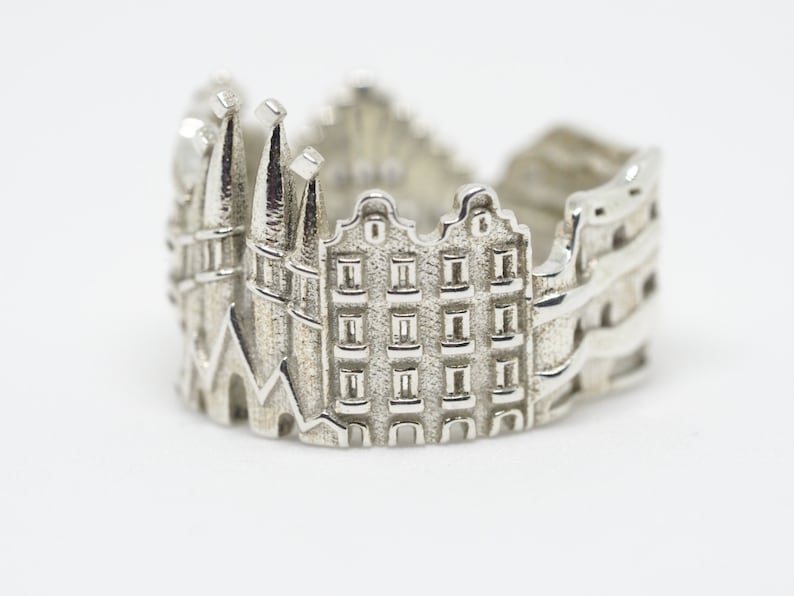 Barcelona Cityscape Ring Spain Skyline Ring Uncommon Christmas gift Spanish Statement Ring Unique Birthday Gift Idea for Her image 3