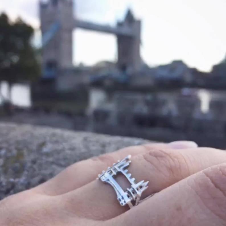 London England Skyline Ring Statement Ring for Women Etsy