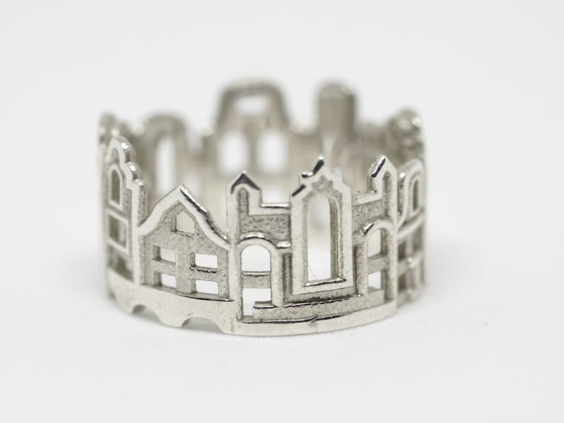 Amsterdam Cityscape Ring Netherlands Skyline Jewelry Gift for Architect Mothers Day Idea Present for Her Design by Ola Shekhtman image 4