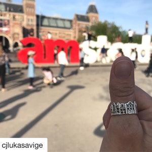 Amsterdam Cityscape Ring Netherlands Skyline Jewelry Gift for Architect Mothers Day Idea Present for Her Design by Ola Shekhtman image 7