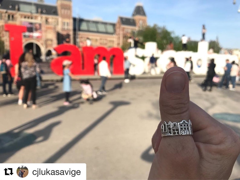 Amsterdam Cityscape Ring Netherlands Skyline Jewelry Gift for Architect Mothers Day Idea Present for Her Design by Ola Shekhtman image 7