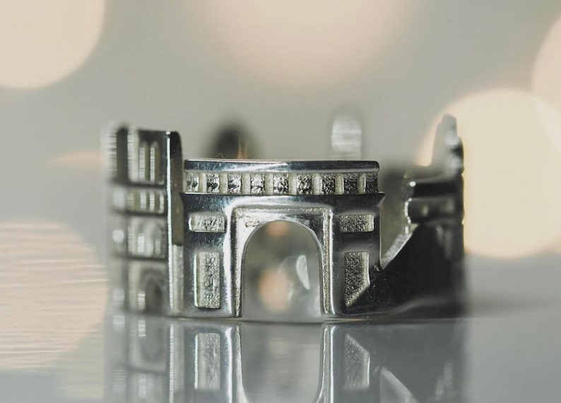 Paris Cityscape Ring Paris Skyline Ring Love Ring France Ring Gift Mothers Day Precious Promise Ring Romantic Gift image 5