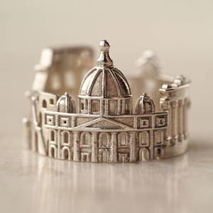 Rome Cityscape Ring Christmas Gift for Italy Lover Italy Skyline Ring Statement Ring for Her Anniversary Gift Italian Jewelry Art image 2