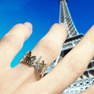 Paris Cityscape Ring Paris Skyline Ring Love Ring France Ring Gift Mothers Day Precious Promise Ring Romantic Gift image 8