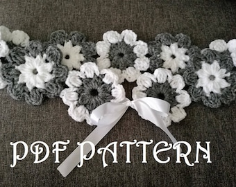 Patrón PDF de cinturón de flores de crochet