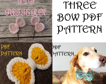 Three Bows PDF Patterns Small Medium Large