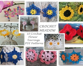 LIBRO ELECTRÓNICO Crochet Meadow 10 patrones de flores de crochet en PDF