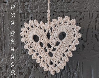 Patrón PDF de corazones de ganchillo