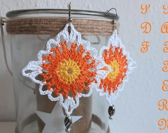 Crochet Square Earrings PDF Pattern