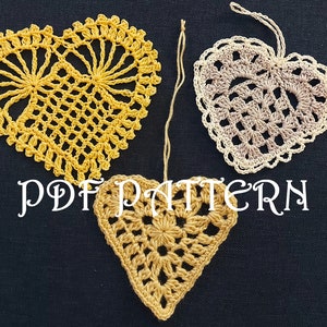 THREE Large Crochet Heart PDF Patterns