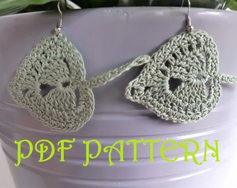 Patrón PDF de pendientes de hojas de abedul tejidos a crochet