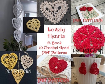 E-BOOK Lovely Hearts 10 Crochet Hearts PDF Patterns