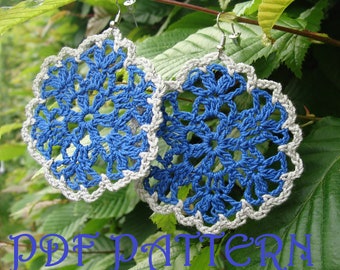 Patrón PDF de pendientes de flores de crochet Verona
