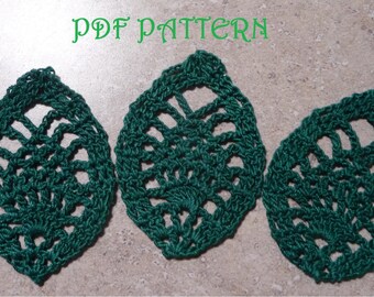 Patrón PDF de hoja de encaje de crochet