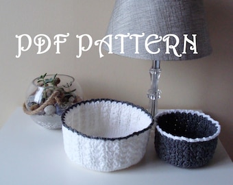 Crochet Baskets PDF Pattern Two Sizes