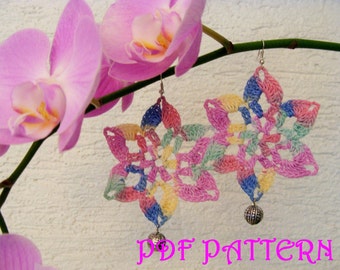 Patrón PDF de aretes de flores a crochet San Paulo