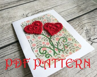 Crochet Hearts Card PDF Pattern