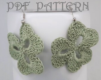Patrón PDF de pendientes de trébol de crochet