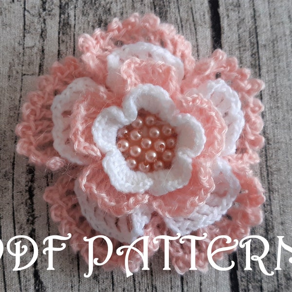 Pink Flower Broach PDF Pattern