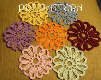 Patrón PDF de tapete de flores a crochet en Madrid