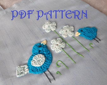 Patrón PDF de pajaritos de crochet