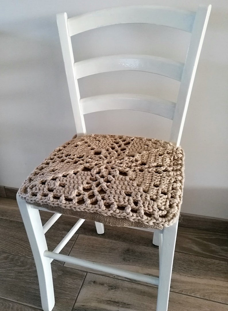 Crochet Chair Pad, Cover, Cushion PDF Pattern image 3