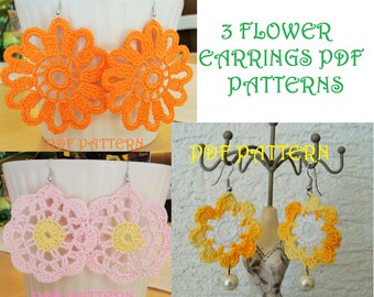 TRES Patrones PDF de Pendientes de Ganchillo