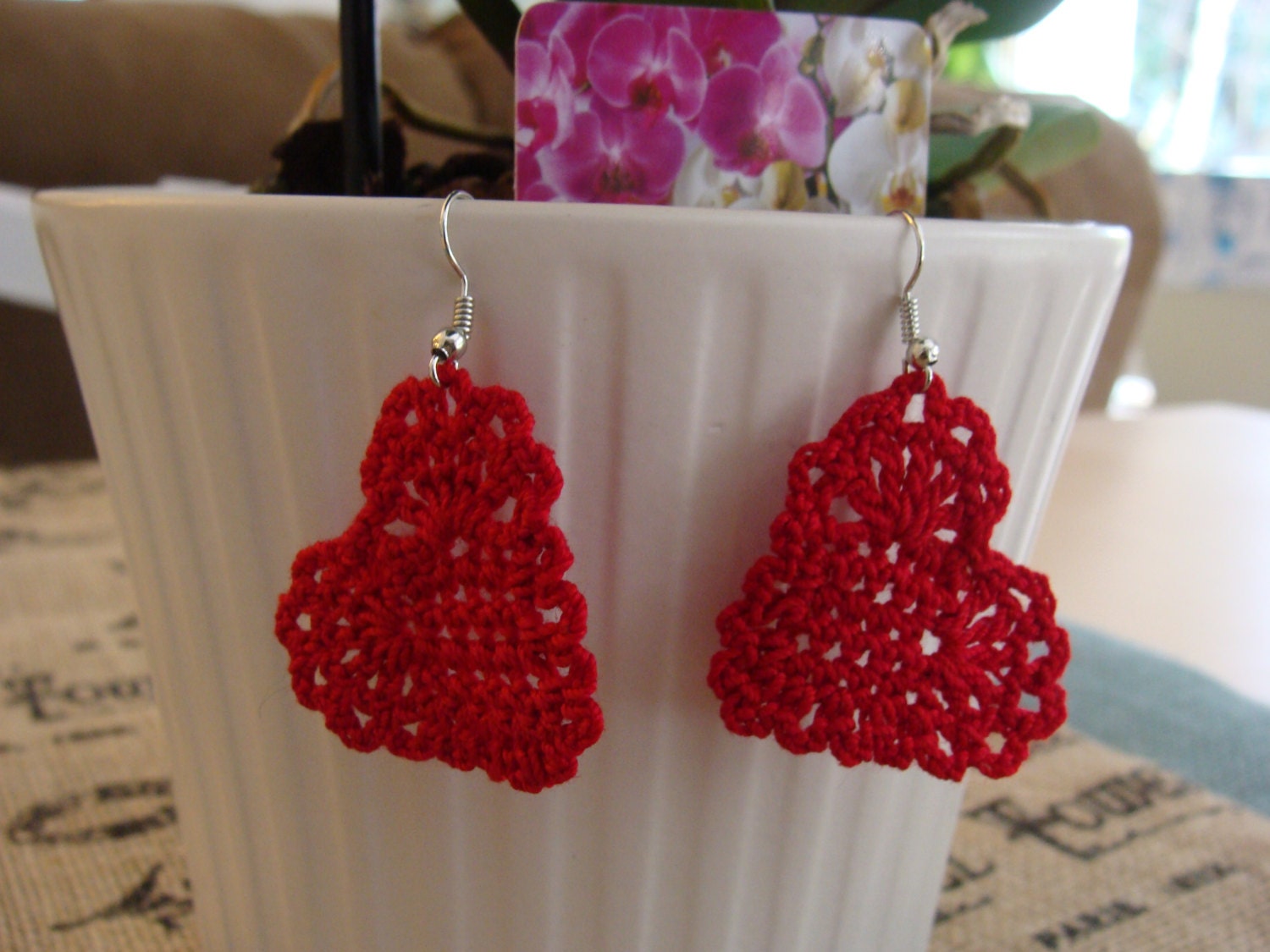 Crochet Heart Earrings PDF Pattern Etsy