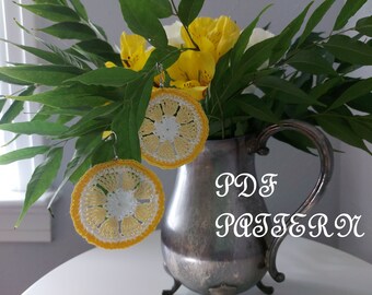 Patrón PDF para pendientes de limón a crochet