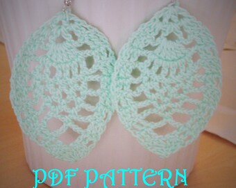 Patrón PDF de pendientes de hojas de encaje de crochet
