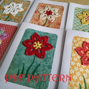 Cartão Flor em Crochê PDF Padrão São Paulo