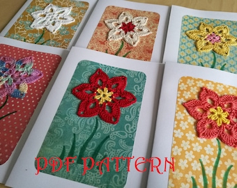 Crochet Flower Card PDF Pattern San Paulo